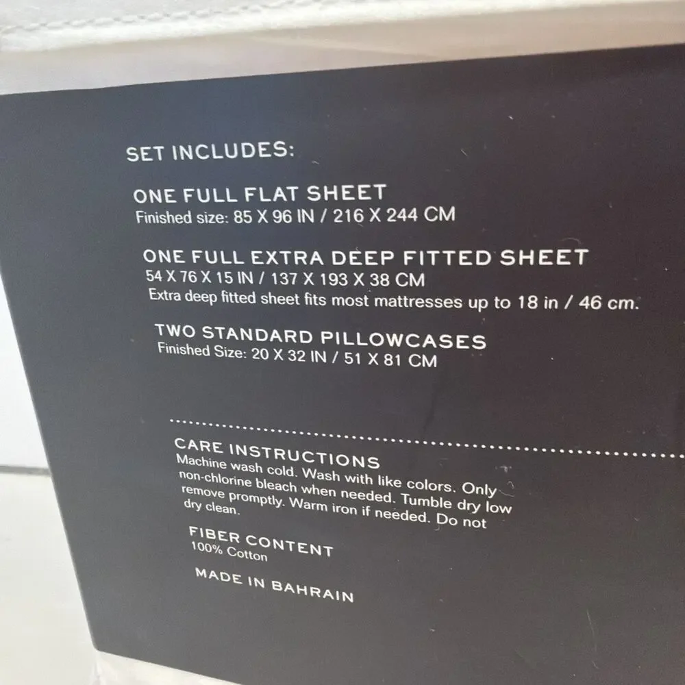 Lauren Ralph Lauren Dunham Sateen Full Sheet Set - White New!